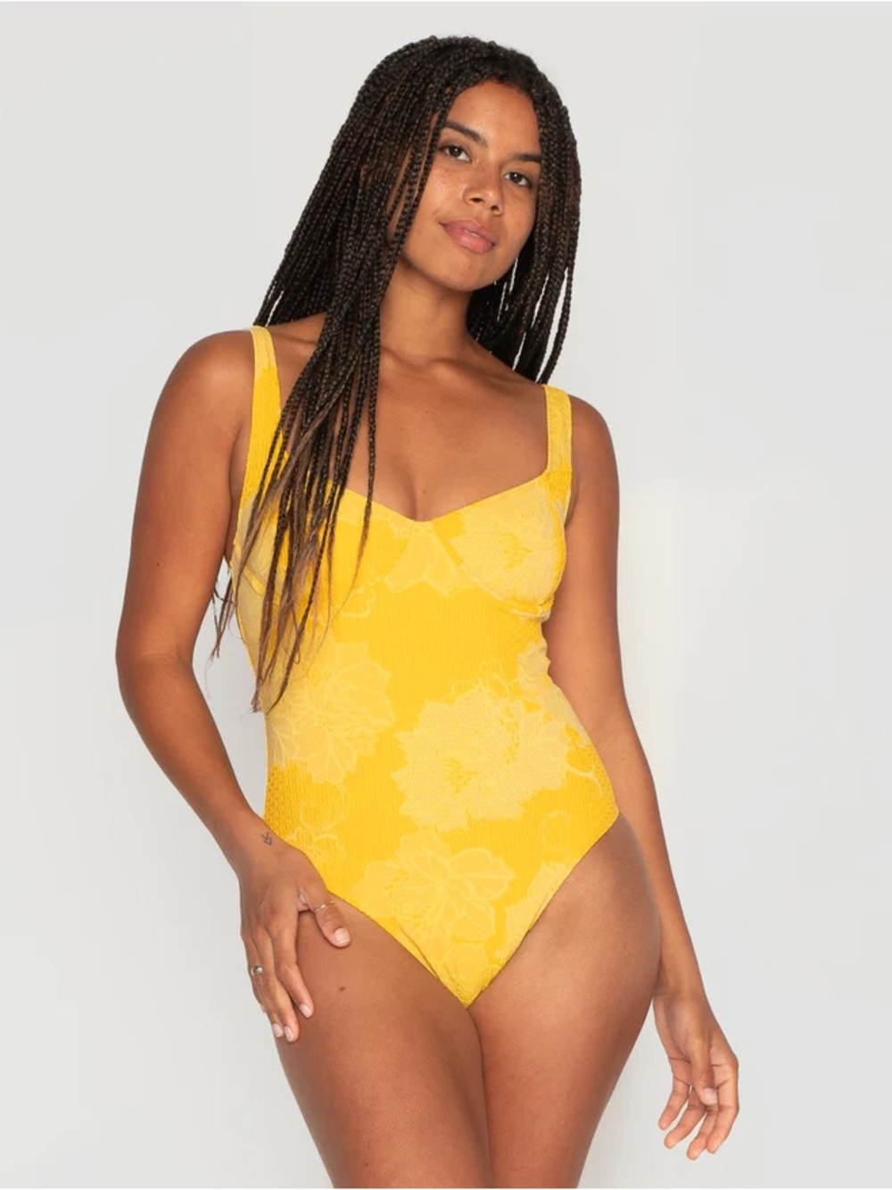 Seea Yellow Floral One-Piece Swimsuit